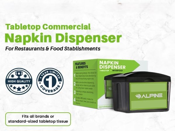 Alpine Tabletop Commercial Napkin Dispenser Restaurant Napkin Holder - Image 4