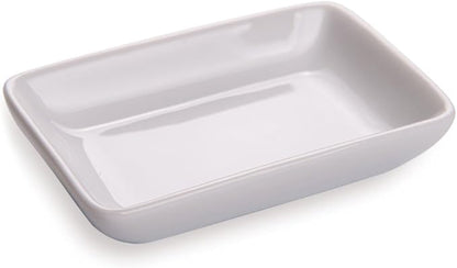 Restaurantware 3.1 x 2.2 Inch Serving Plates 10 Mini Rectangle Plates - Oven-Safe Microwave-Safe White Porcelain Hor d’oeuvres Serving Plates Freezer-Safe For Appetizers Desserts And Samples