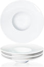Ceramics Rimmed Soup Bowls 5.1 oz, White 8.5 inch Exquisite small soup plate Set of 4, Pasta plates With Rim is the best choice for hotels, kitchens, fine restaurants and gourmets