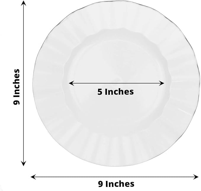 Efavormart 9" Salad Plates – Set of 10 Plastic White Round Disposable Plates - Image 3