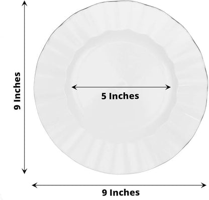 Efavormart 9" Salad Plates – Set of 10 Plastic White Round Disposable Plates - Image 3
