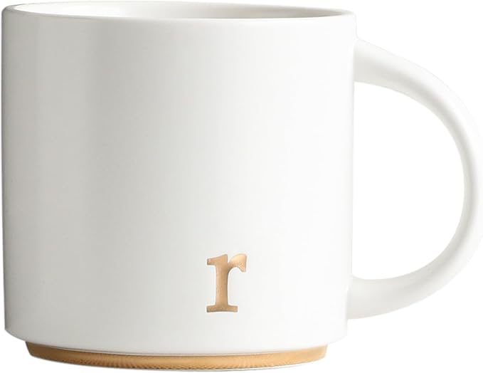 COLLECTIVE HOME Ceramic Coffee Mug, 15 oz Monogram Cup by COLLECTIVEHOME
