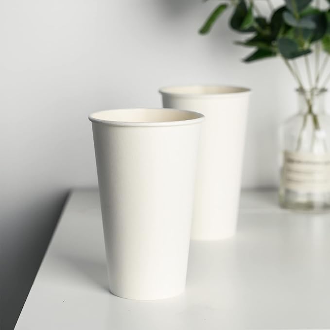 YEEHAW 12 oz 1000 Pack White Disposable Paper Coffee Cups | - Image 3