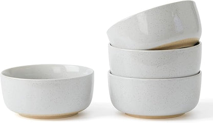 famiware Milkyway Cereal Bowl, Soup Bowls for 4, 25 Ounce Bowls Set for Kitchen, Bowl Set for Cereal Soup Rice Pasta Salad Oatmeal, Light Gray