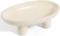 Fruit Bowl Three-Legs Ceramic Fruit Bowl for Kitchen Counter, 12 Inch Fruit Basket Decorative Candy Bowl for Table Décor, Oval Large Bowls Key Bowl Home Table Décor (Crème 12 Inch)