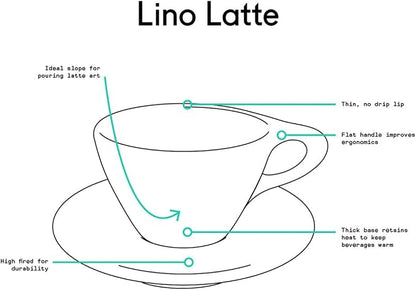notNeutral Lino Porcelain Cup & Saucer Small Latte 8 oz - Image 3