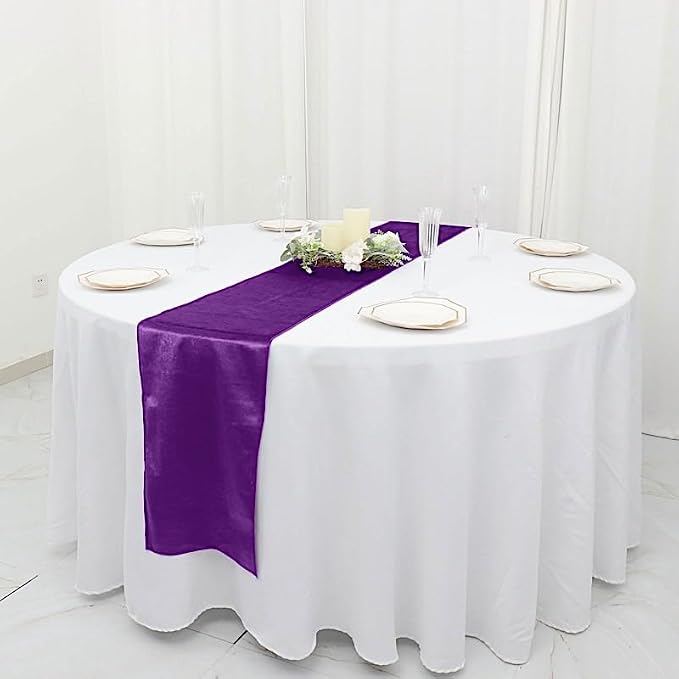 Balsa Circle 10 pcs 12x108-Inch Purple Premium Velvet Table Runners Wedding - Image 6