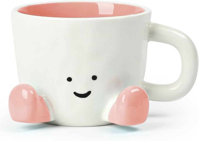 Coffee Mugs, Cute funny Mug For Women, 380ml Unique Ceramic Coffee Tea Cups by EWCEFIE