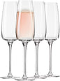 Krosno Modern Champagne Glasses, Set of 4, 7.4 Oz, Premium Crystalline Glass, Lead-free,Durable,Scratch-resistant, Ideal for Prosecco, Mimosas, Sparkling Wine, Scratch-resistant, Made in Europe