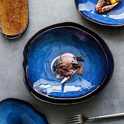 Nordic Ceramic Household Pottery Irregular Salad Platter Klin Glaze Dinner - Image 6
