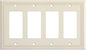 Henne Bery Sunken Pearls Heavy Duty Decorative Wall Plate Switch Plate Outlet Cover (Quad Decorator, Light Almond)