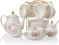 Porcelain Tea Sets British Royal Series, 8 OZ Cups & Saucer Service by Sweejarco1949