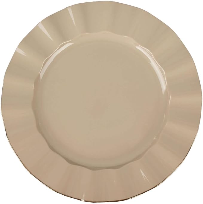 Efavormart 9" Salad Plates – Set of 10 Plastic Taupe Round Disposable Plates - Image 7