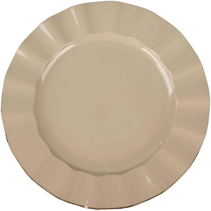Efavormart 9" Salad Plates – Set of 10 Plastic Taupe Round Disposable Plates - Image 7