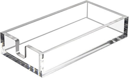 HIIMIEI Acrylic Napkin Holder for Bathroom, Acrylic Guest Towel Holder, Bathroom Napkins Guest Disposable Holder, Hand Towel Tray for Kitchen, Parties, Weddings, Party, Hotel, Restaurant（Clear）