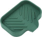 Silicone Bathroom Soap Dishes with Drain Spout-Bathroom and Kitchen Sink Organizer,Sponge Holder,Dish Soap Tray,Perfect for Dispenser,Scrubber,Bottle,Cup on Sink or Counter-Green 4.9"×3.2"
