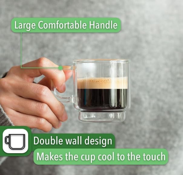 BTaT- Double Walled Stackable Espresso Cups, 2 oz, Double Wall Insulated - Image 7