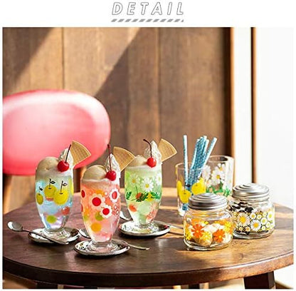 ADERIA Retro Glass with Stand with Flowers, 11.2 fl oz, Gift Box, Made in Japan - Image 8