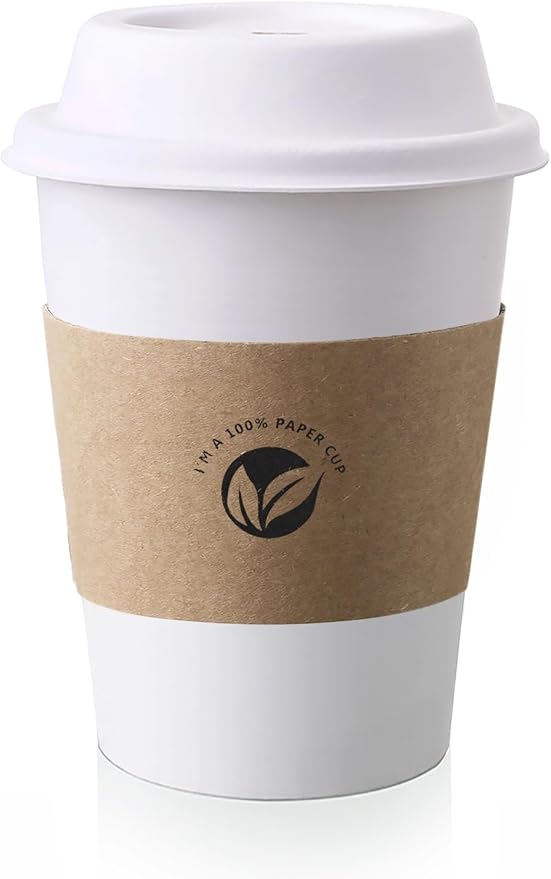 KTOB [50 pack 12 oz Compostable Coffee Cups by KTOBDirect