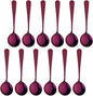 Broth Round Spoon Set, 12 Piece Reusable Stainless Steel Dinner Table Cereal by BISDARUN