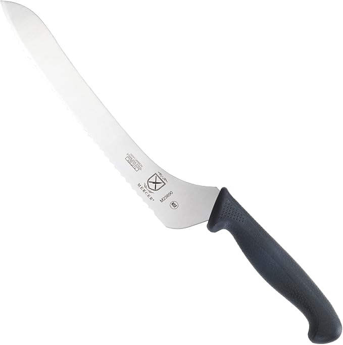 Mercer Culinary M23890 Millennia Black Handle, 9-Inch Offset Wavy Edge by MercerCulinary