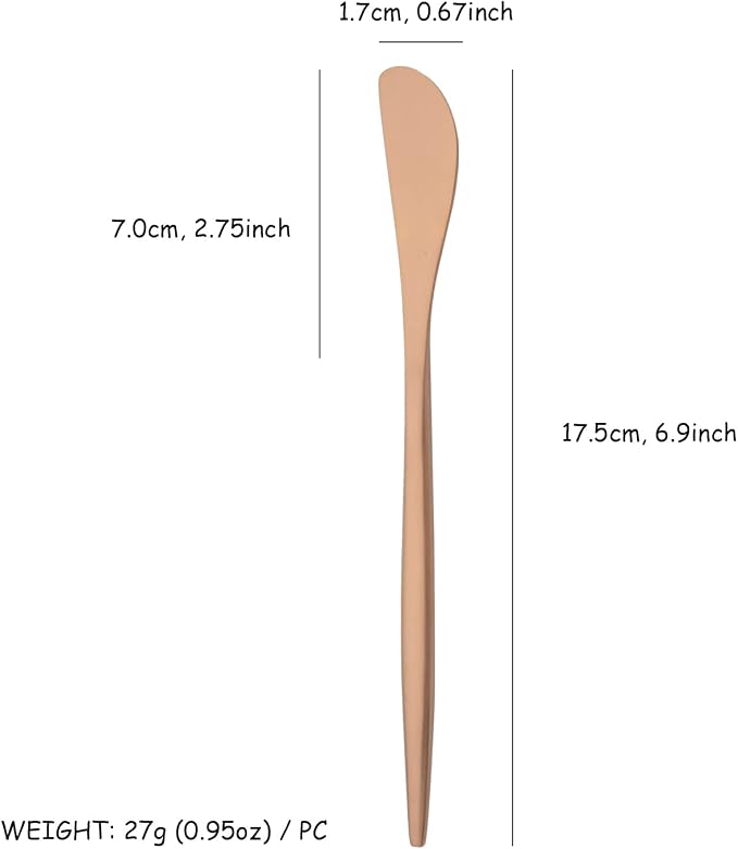 10 Pack Rose Gold Cheese Spreader Knife, Uniturcky Stainless Steel Butter - Image 6