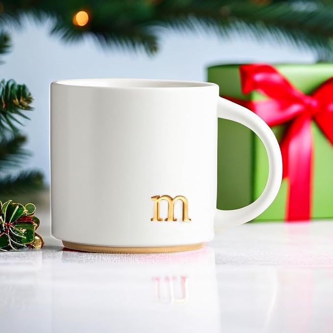 COLLECTIVE HOME Ceramic Coffee Mug, 15 oz Monogram Cup - Image 6