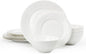12Pcs Vintage Relief White Bone China Set, Service by KINGSTONE