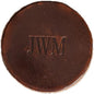 Ox & Pine Personalized Leather Coaster - Sold Individually or in Sets of 4 - Customize Inscription - 100% Full-Grain Leather – 4" Round or 4" Square (Round, Sienna, 1 Individual Coaster)