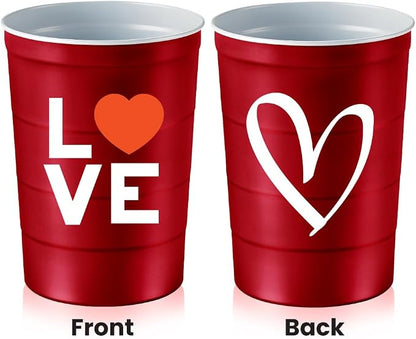 Steel Chill Cups 16 oz. Reusable Party Cups, Love & Heart Design, 100% - Image 2