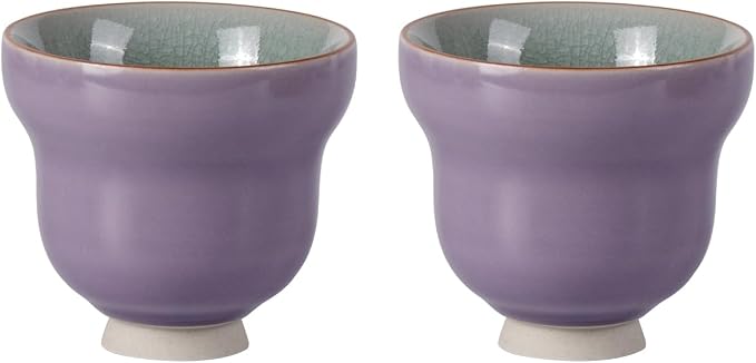 KAMMAK Japanese Tea Cups, 4.2 Oz Small Handmade Ceramic Teacups, Loose Leaf and by KAMMAK