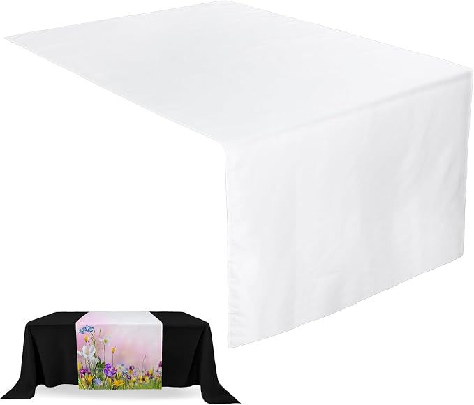1 Pcs White Sublimation Table Runners Blanks 36 x 72 Inch Polyester White Table by Breling