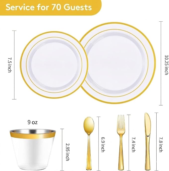 420 Pieces Gold Disposable Plates - Image 3