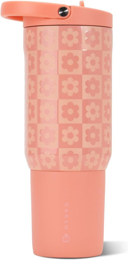 HydroJug Sport 20 oz Insulated Stainless Steel Water Bottle, Daisy Checkers by Hydrojug