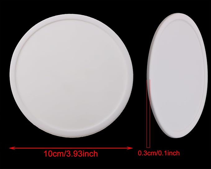 ONLYKXY 3 Pieces 3.93 Inch Silicone Coasters, Round Coasters - Image 2