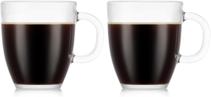 Bodum 12oz Bistro Coffee Mug Single-Wall Tempered Glass, 2 Pack by Bodum