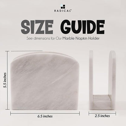 Radicaln Marble Napkin Holder 5.5" Inch White Handmade Dining Table Napkins - Image 7