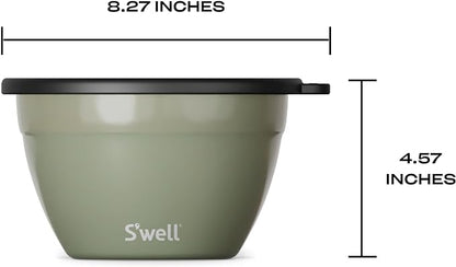 S'well Stainless Steel Salad Bowl Kit, Mountain Sage, Comes - Image 4