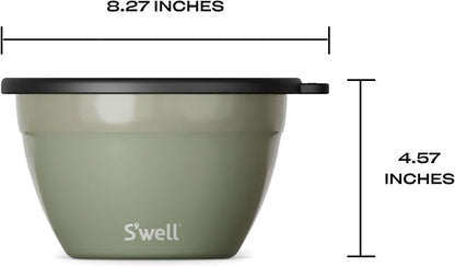 S'well Stainless Steel Salad Bowl Kit 64oz, Mountain Sage, Comes - Image 4