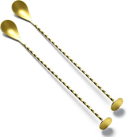 Bar Spoon Cocktail Mixing Stirrers, 12” by Briout