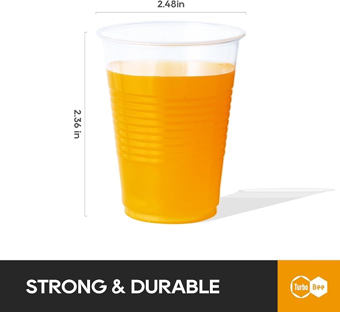 Turbo Bee 500 Pack 7oz Disposable Plastic Cups, Heat-Resistant & Food Safe - Image 2