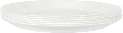 Gibson Home Ultra Round 6 Pieces 10 Inch Opal Glass Crack and Chip Resistant Dishes, Lightweight Round Dinnerware Set Plates, Microwave & Dishwasher Safe