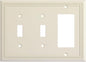 Henne Bery Sunken Pearls Heavy Duty Decorative Wall Plate Switch Plate Outlet Cover (Double Toggle/Single Decorator, Light Almond)
