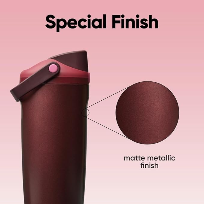 Owala FreeSip Sway Stainless Steel Water Bottle 30 oz Black Cherry - Image 6