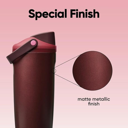 Owala FreeSip Sway Stainless Steel Water Bottle 30 oz Black Cherry - Image 6