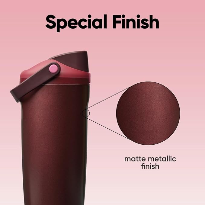 Owala FreeSip Sway Stainless Steel Water Bottle 40 oz Black Cherry - Image 6