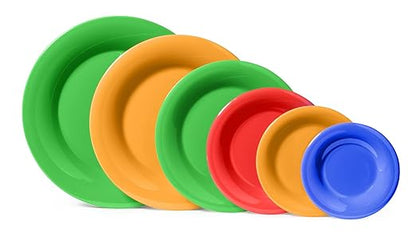 G.E.T. 9" Heavy-Duty Wide Rim Melamine Dessert Plate (Set of 4)