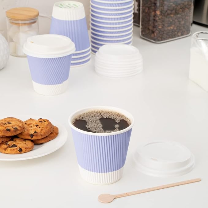 Restaurantware 8 Ounce Double Wall Disposable Coffee Cups, 500 Insulated Light - Image 8