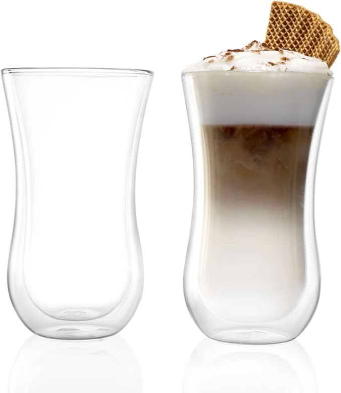 Stölzle Lausitz Set of 2 Coffee 'N More Coffee Glasses Coffee Cups, Double by St%C3%B6lzle%C2%A0Lausitz