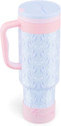 40 oz Insulated Tumbler with Handle and Push-Button Straw Lid, Stainless Steel by Coquella